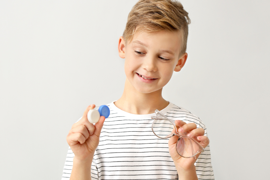 lentes de contato para crianças